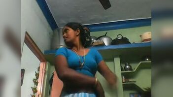 Indian Tamil aunty exposing boobs to owners son