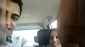 Punjabi sexy aunty lip kissing & oral in car mms