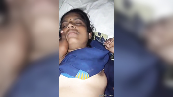Tamil Aunty's Intimate Moment Caught on Camera by Husband