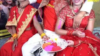 Holi Special: Father-in-Law Enjoys Passionate Threesome with Two Daughter-in-Laws in Hindi Voice