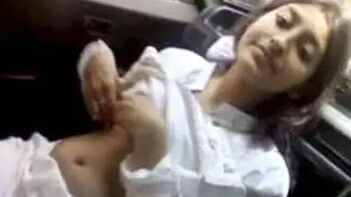 Desi Cute Babe Peeking Out While Fucking in Car - A Must-See!