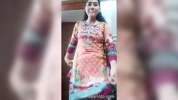 Desi Teen Stripping for Sexy Selfie Video with BF!