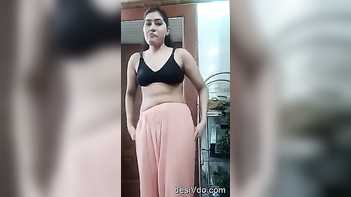 Desi Teen Stripping for Sexy Selfie Video with BF!