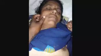 Tamil Wife's Sensual Boob Pressed Moment Captured on Camera