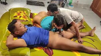 Experience the Thrill of Hot Desi Threesome Sex with Sexy Bhabhi and Two Guys!