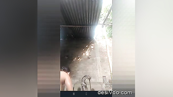 Experience Real Desi Passion: Watch Village Bhabhi Bathing on VC
