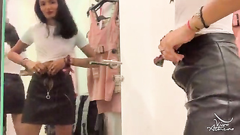 Desi Teen's Naughty Public Dildo Ride: Hot Asian Teen Spices Up Changing Room!