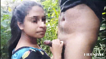 Tamil Desi Gf's Outdoor Blowjob and Cum Swallow Experience