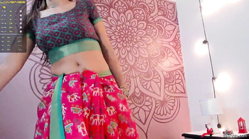 Desi Babe Flaunting Big Boobs in Saree Without Blouse - An Unforgettable Sexy View