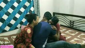 Hot Indian Threesome: Sister In Law Shares Boyfriend With Milf Bhabhi in Steamy Sex With Dirty Audio