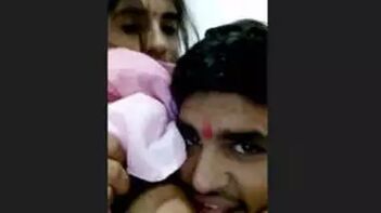 Sensuous Desi Girl Boobs Sucking Session with Her Lover!