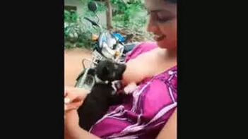 TikTok Video: Watch a Puppy Suck Milk Directly From a Desi Wife's Breasts!