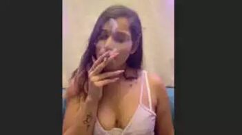 Sizzling Desi Babe Smoking and Sucking Cock After Clubbing - Part 1