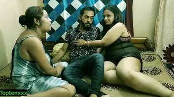 Experience the Ultimate Pleasure of Indian Two Hot Xxx Horny Bhabhi and One Boy in Amazing Hot Sex with Clear Bangla Dirty Audio