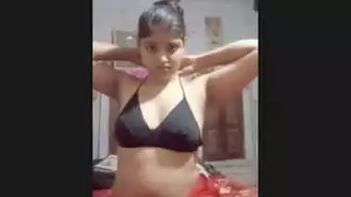 Desi Beauty Flaunts Chubby Figure in Cute Bikini Bra and Panty Set