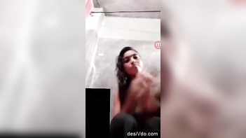 Sizzling Hot Desi Babe Bathing and Showing Off Her Curves - VC Live Stream