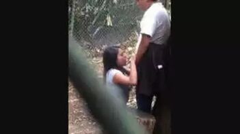 Desi College Babe Caught Sucking Cock in Park - Hot Indian Sex Scene!