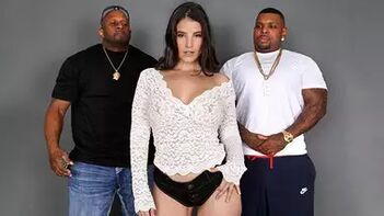 Lasirena69 Gets Naughty with Two Big Black Cocks on Rico Strong's Birthday