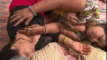 Two Older Indian Aunty Enjoying Boobs Pressed & Lesbo Sex