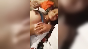 Sizzling Desi Babe with Sagging Titties Strikes a Pose for Her BF's Camera