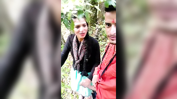 Outdoor XXX Video: Desi Girlfriend Stroking Her Man's Dick in Passionate Moment