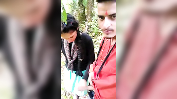 Outdoor XXX Video: Desi Girlfriend Stroking Her Man's Dick in Passionate Moment