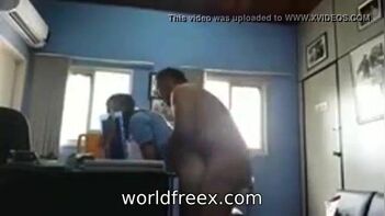 Office Romance Leads to Desi Sex: Indian Legal Age Teenager Porn of Desi Girl Drilled by Boss in His Cabin
