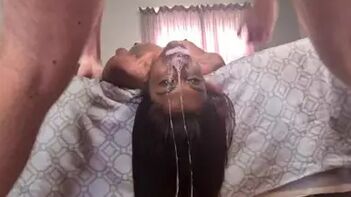 Desi Sex: A Rough and Sloppy Deepthroat Interracial Face Fuck with Gagging and Spit Throat Fuck