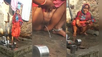 Devar Captures Photo of Indian Village Bhabhi Peeing in Unforgettable Moment