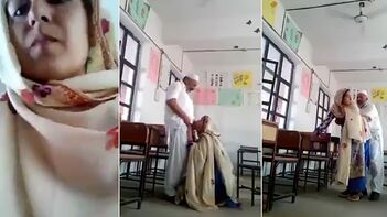 Viral Video Now: Pakistani Teacher in Salwar Kameez Caught Fucking School Principal in Classroom