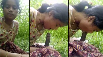 XXX Desi Teen Goes Viral After Sucking Big Cock in Indian Village Field