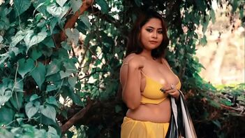 Kerala Aunty Flaunts Curvy Figure and Busty Assets in Outdoor Jungle Setting