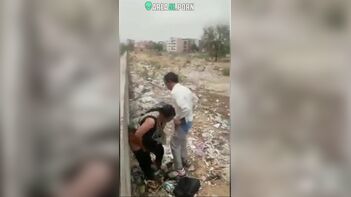 Cheating Desi Wife Caught in the Act by Chachi Husband at Construction Site