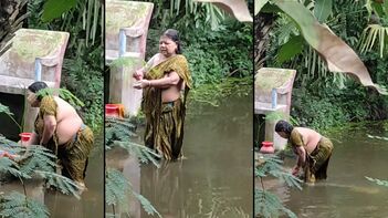 Mature Village Aunty Caught Bathing in River: Leaked Desi XXX Sex Video