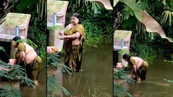 Mature Village Aunty Caught Bathing in River: Leaked Desi XXX Sex Video