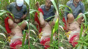 Cheating Indian Wife Caught in the Act with Father-in-Law in the Jungle