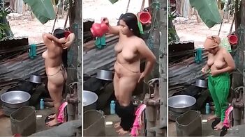 Indian NRI Punjabi College Student Caught Bathing Outdoors on Hidden Camera