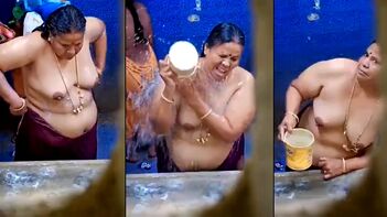 Desi Village Aunty Caught Bathing Naked on Camera - Unbelievable XXX Sex Video