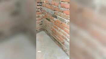 Man Caught in the Act of Fucking Indian Slut Against a Brick Wall