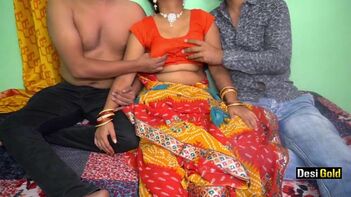 Gangbang Shock: Indian Wife Involved in Threesome with Husband and Boss