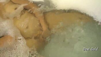 Sensational Story: Bhabhi's Solo Bathtime Masturbation with Saggy Titties