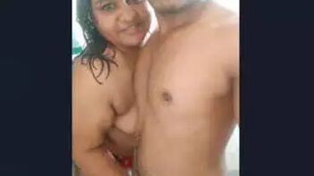 Desi Couple Enjoying a Refreshing Bath Together