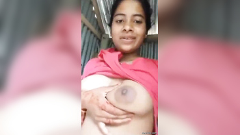 Sensational Village Girl's Leaked Photos Showcase Her Amazing Round Boobs