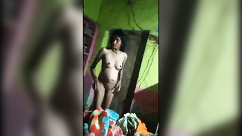 Sexy Girl Captured in Nude Pose Before Intimate Moment