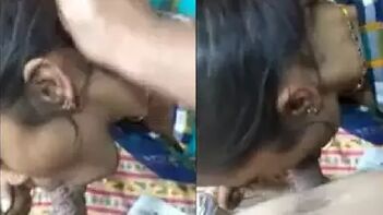 Indian Married Woman Surprises Husband with a Sensual Blowjob