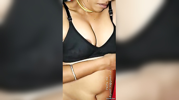 Desi Milf's Xxx Boob Licking and Caressing Session Leaves Her Hungry For More