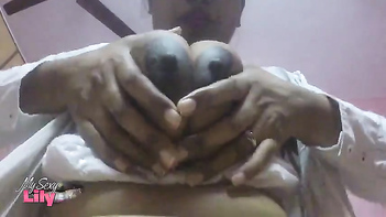 Sensational Sight: Indian Lily's Big Brown Nipples Sucked