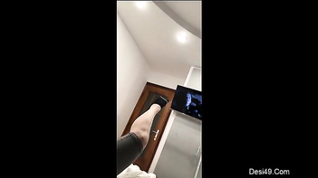 Feet Play Brings Joy to Indian Listening To Music With Earphones While Watching TV