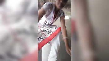 Cute Village Girl Enjoys Refreshing Bathing Experience