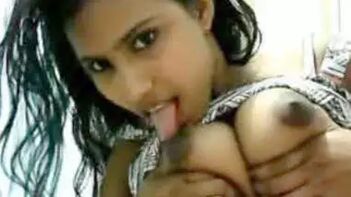 Girl Enjoying Intimate Pleasures of Butt Hole Finger Sucking and Juicy Boob Licking